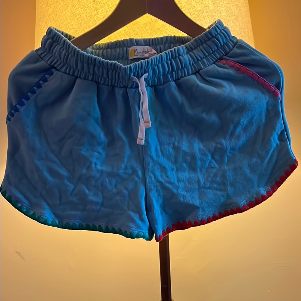 Boden Blue Athletic Shorts with Elastic Waistband